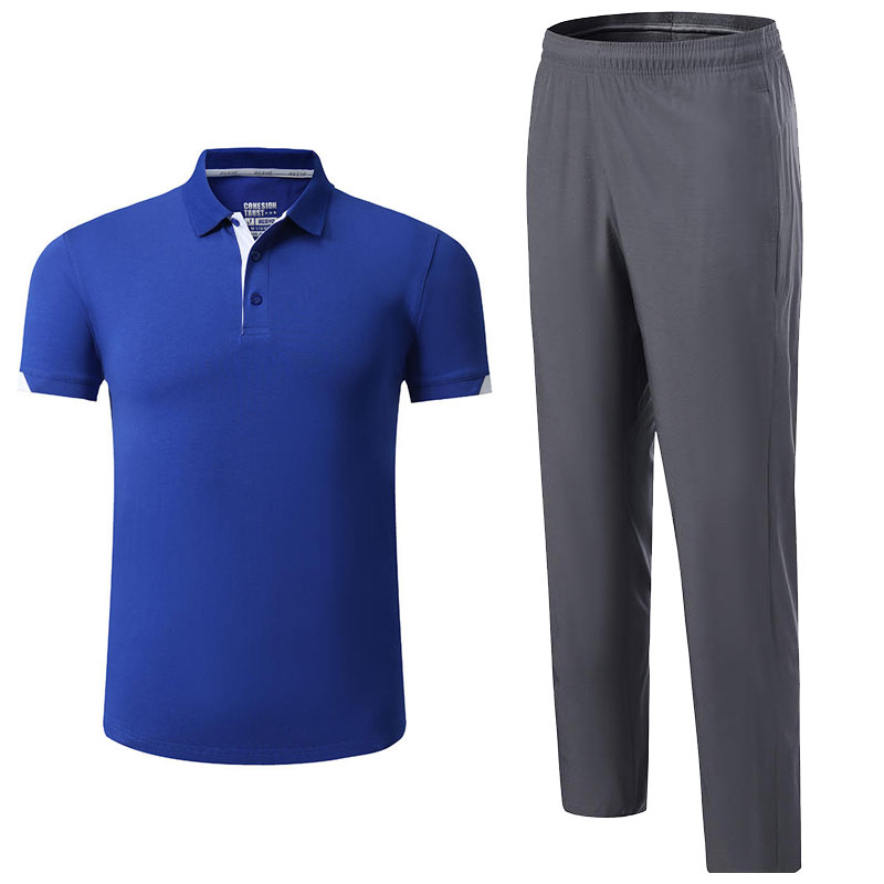 LY-16345拉架爽滑棉翻领POLO衫男装运动套装  1套