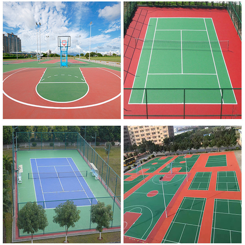 塑胶篮球场运动地面户外羽毛球网球学校地胶施工