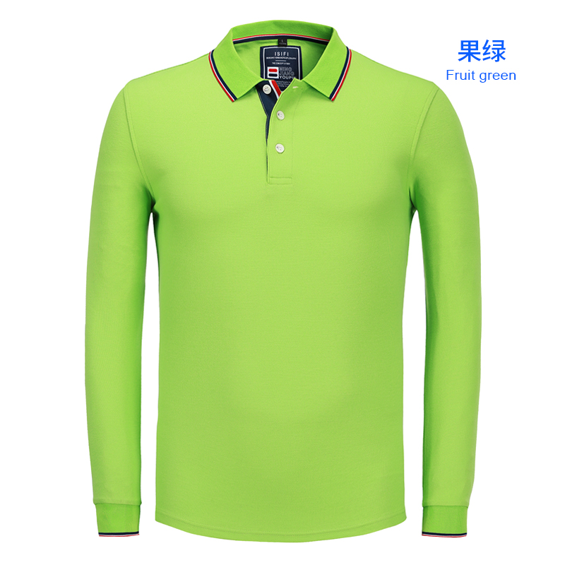 7893韩版间色领长袖POLO衫